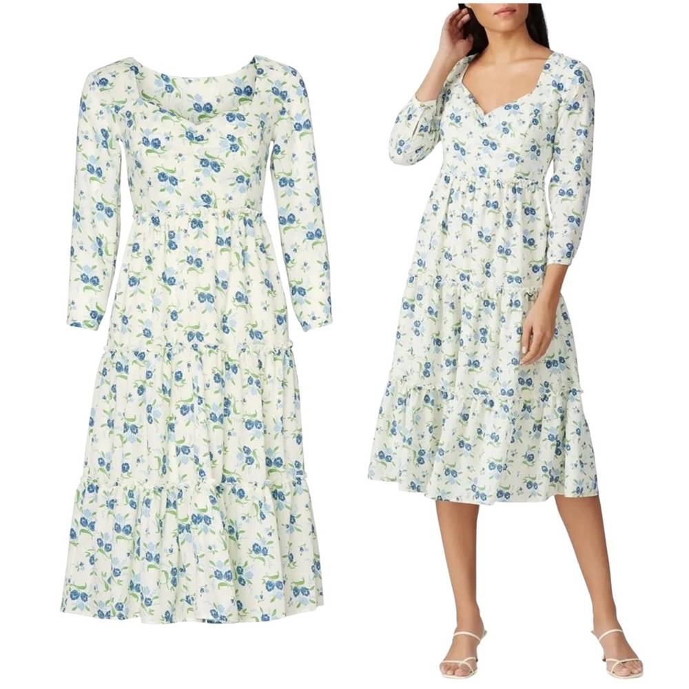 Sweet Baby Jamie Floral Tier Pullover Dress with Hidden Side Zipper Size S